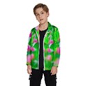 Green Birch Leaves, Pink Flowers Windbreaker (Kids) View2