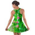 Green Birch Leaves, Pink Flowers Cotton Racerback Dress View2