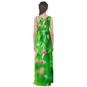 Green Birch Leaves, Pink Flowers Empire Waist Maxi Dress View2