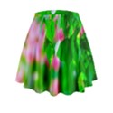 Green Birch Leaves, Pink Flowers Mini Flare Skirt View2