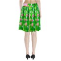 Green Birch Leaves, Pink Flowers Pleated Skirt View2