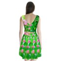 Green Birch Leaves, Pink Flowers Split Back Mini Dress  View2