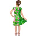 Green Birch Leaves, Pink Flowers Kids  Short Sleeve Dress View2