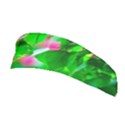 Green Birch Leaves, Pink Flowers Stretchable Headband View1