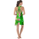 Green Birch Leaves, Pink Flowers Show Some Back Chiffon Dress View2