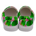 Green Birch Leaves, Pink Flowers Men s Canvas Slip Ons View4