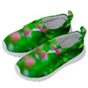 Green Birch Leaves, Pink Flowers Velcro Strap Shoes View2