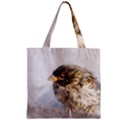 Funny Wet Sparrow Bird Zipper Grocery Tote Bag View1