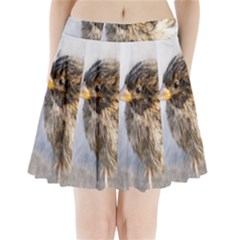 Funny Wet Sparrow Bird Pleated Mini Skirt by FunnyCow