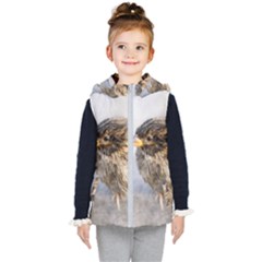 Funny Wet Sparrow Bird Kid s Hooded Puffer Vest by FunnyCow