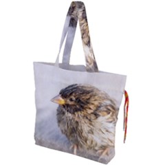 Funny Wet Sparrow Bird Drawstring Tote Bag