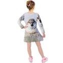 Do Not Mess With Sparrows Kids  Long Sleeve Velvet Dress View2