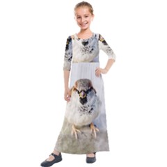 Do Not Mess With Sparrows Kids  Quarter Sleeve Maxi Dress