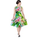 Crab Apple Flowers V-Neck Midi Sleeveless Dress  View2