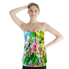 Crab Apple Flowers Strapless Top by FunnyCow