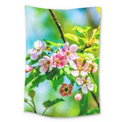 Crab Apple Flowers Large Tapestry by FunnyCow