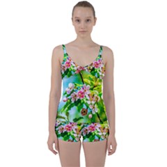 Crab Apple Flowers Tie Front Two Piece Tankini by FunnyCow