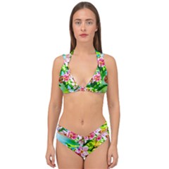 Crab Apple Flowers Double Strap Halter Bikini Set by FunnyCow