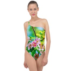 Crab Apple Flowers Classic One Shoulder Swimsuit