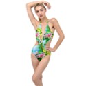 Crab Apple Flowers Plunging Cut Out Swimsuit View1