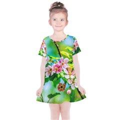 Crab Apple Flowers Kids  Simple Cotton Dress