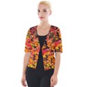 Orange, yellow cotoneaster leaves in autumn Cropped Button Cardigan View1