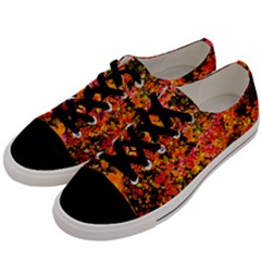 Orange, Yellow Cotoneaster Leaves In Autumn Men s Low Top Canvas Sneakers by FunnyCow