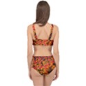 Orange, yellow cotoneaster leaves in autumn Cage Up Bikini Set View2