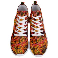 Orange, Yellow Cotoneaster Leaves In Autumn Men s Lightweight High Top Sneakers