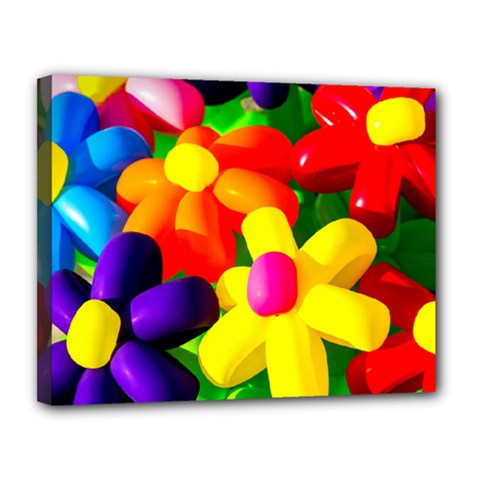 Toy Balloon Flowers Canvas 14  X 11  by FunnyCow