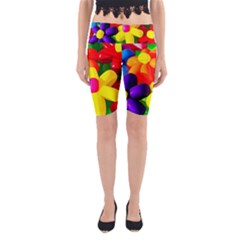 Toy Balloon Flowers Yoga Cropped Leggings by FunnyCow