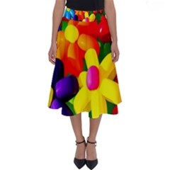 Toy Balloon Flowers Perfect Length Midi Skirt by FunnyCow