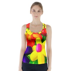 Toy Balloon Flowers Racer Back Sports Top by FunnyCow