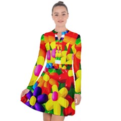 Toy Balloon Flowers Long Sleeve Panel Dress by FunnyCow