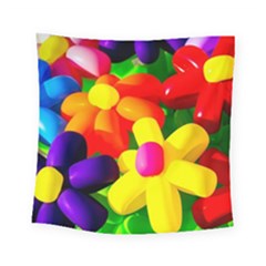 Toy Balloon Flowers Square Tapestry (small) by FunnyCow