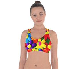 Toy Balloon Flowers Cross String Back Sports Bra by FunnyCow