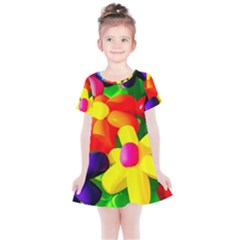 Toy Balloon Flowers Kids  Simple Cotton Dress