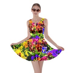 Viola Tricolor Flowers Skater Dress by FunnyCow