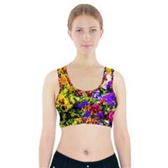 Viola Tricolor Flowers Sports Bra With Pocket by FunnyCow