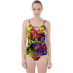 Viola Tricolor Flowers Cut Out Top Tankini Set by FunnyCow