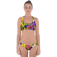 Viola Tricolor Flowers Cross Back Hipster Bikini Set by FunnyCow