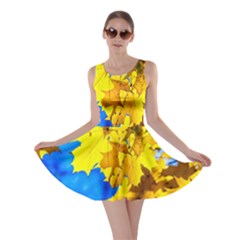 Yellow Maple Leaves Skater Dress by FunnyCow