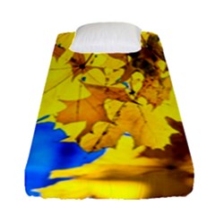 Yellow Maple Leaves Fitted Sheet (single Size) by FunnyCow