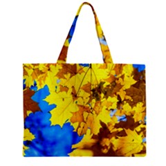 Yellow Maple Leaves Zipper Mini Tote Bag by FunnyCow