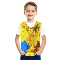 Yellow Maple Leaves Kids  Sportswear by FunnyCow