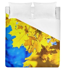 Yellow Maple Leaves Duvet Cover (queen Size) by FunnyCow