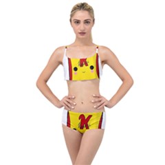 Kawaii Cute Tennants Lager Can Layered Top Bikini Set