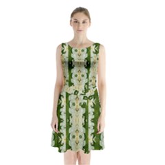 Fantasy Jasmine Paradise Bloom Sleeveless Waist Tie Chiffon Dress by pepitasart