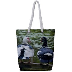 Muscovy Ducks At The Pond Full Print Rope Handle Tote (small) by IIPhotographyAndDesigns