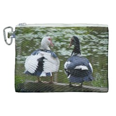 Muscovy Ducks At The Pond Canvas Cosmetic Bag (xl) by IIPhotographyAndDesigns